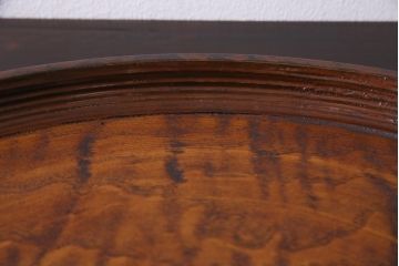 アンティーク雑貨　在銘　栗製　彫刻　お盆(作家物)