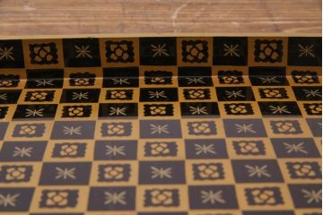 アンティーク雑貨　黒漆　桐文　金蒔絵　木製盆(漆器)