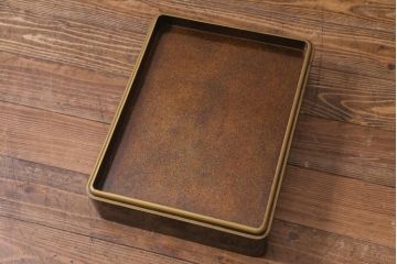 アンティーク雑貨　明治十年　黒塗梨地　金蒔絵　木製文箱(漆器硯箱)