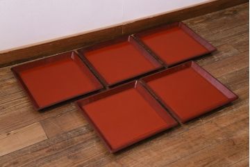 アンティーク雑貨　大正昭和初期　讃岐塗　会席膳5客セット(漆器)