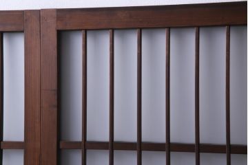 昭和期　当店オリジナルガラス入り　腰板ケヤキ材　腰付雪見　品の良いレトロなガラス戸4枚セット(引き戸、建具)