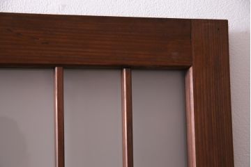 昭和期　当店オリジナルガラス入り　腰板ケヤキ材　腰付雪見　品の良いレトロなガラス戸4枚セット(引き戸、建具)