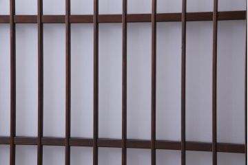 昭和期　当店オリジナルガラス入り　腰板ケヤキ材　腰付雪見　品の良いレトロなガラス戸4枚セット(引き戸、建具)