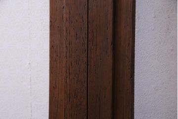 昭和期　当店オリジナルガラス入り　腰板ケヤキ材　腰付雪見　品の良いレトロなガラス戸4枚セット(引き戸、建具)