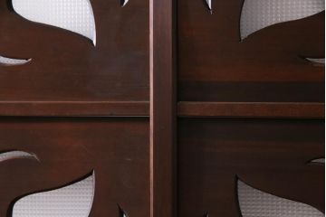 アンティーク建具　上手物　当時物色ガラス入り　大正ロマン薫るガラス戸4枚セット(建具、引き戸)