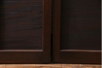 アンティーク建具　上手物　当時物色ガラス入り　大正ロマン薫るガラス戸4枚セット(建具、引き戸)