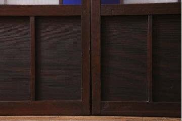 アンティーク建具　上手物　当時物色ガラス入り　大正ロマン薫るガラス戸4枚セット(建具、引き戸)