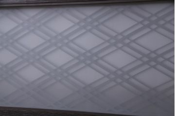 和製アンティーク　両面ガラス入り　三十菱紋　渋い色味が素敵な組子欄間(明り取り、ディスプレイ)