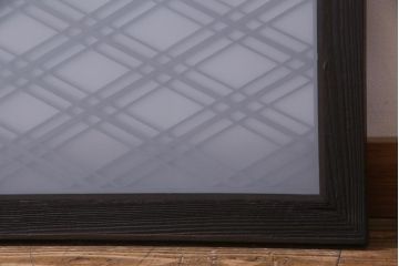 和製アンティーク　両面ガラス入り　三十菱紋　渋い色味が素敵な組子欄間(明り取り、ディスプレイ)