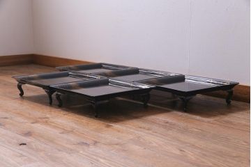 アンティーク雑貨　輪島塗　金蒔絵　鯉の図　木製お膳5客セット(漆器、脚付膳、和食器)(R-036276)