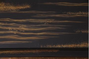 アンティーク雑貨　輪島塗　金蒔絵　鯉の図　木製お膳5客セット(漆器、脚付膳、和食器)(R-036276)