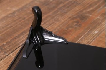 アンティーク雑貨　輪島塗　金蒔絵　鯉の図　木製お膳5客セット(漆器、脚付膳、和食器)(R-036276)