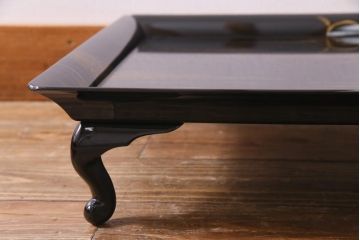 アンティーク雑貨　輪島塗　金蒔絵　鯉の図　木製お膳5客セット(漆器、脚付膳、和食器)(R-036277)