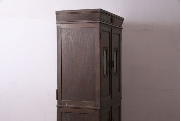 レトロ家具　昭和中期　カバ材　戸棚(収納棚、キャビネット、サイドボード、店舗什器)(R-036286)