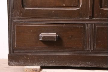 レトロ家具　昭和中期　カバ材　戸棚(収納棚、キャビネット、サイドボード、店舗什器)(R-036286)
