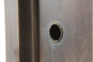 アンティーク家具　明治期　ヒノキ材　一本物　三尺　年季の入った関西水屋箪笥(食器棚、戸棚、収納棚、サイドボード、キャビネット)(R-036287)