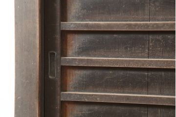 アンティーク家具　明治期　ヒノキ材　一本物　三尺　年季の入った関西水屋箪笥(食器棚、戸棚、収納棚、サイドボード、キャビネット)(R-036287)