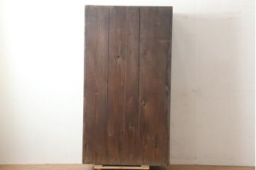 アンティーク家具　明治期　ヒノキ材　一本物　三尺　年季の入った関西水屋箪笥(食器棚、戸棚、収納棚、サイドボード、キャビネット)(R-036287)