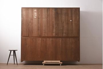 アンティーク家具　縦桟引き戸の近江水屋箪笥キャビネット(収納棚、戸棚)(R-036288)