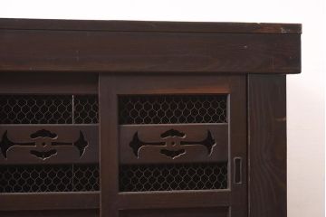 アンティーク家具　明治期　重厚感抜群の近江水屋箪笥キャビネット(収納棚、戸棚、重ね箪笥)(R-036291)