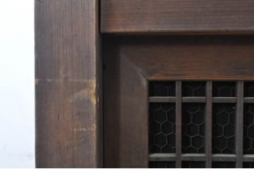 アンティーク家具　前面ケヤキ材・ヒノキ材　四尺水屋箪笥(戸棚、収納棚、食器棚、キャビネット、茶箪笥)(R-036292)