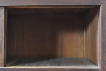 アンティーク家具　前面ケヤキ材・ヒノキ材　四尺水屋箪笥(戸棚、収納棚、食器棚、キャビネット、茶箪笥)(R-036292)