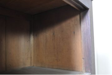 アンティーク家具　前面ケヤキ材・ヒノキ材　四尺水屋箪笥(戸棚、収納棚、食器棚、キャビネット、茶箪笥)(R-036292)