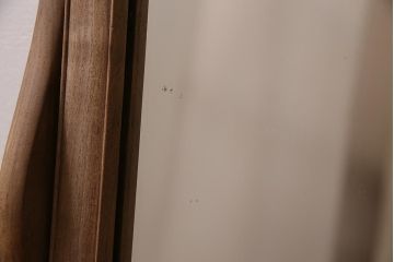 アンティーク雑貨　昭和初期　タモ材　木目が美しい和モダンな鏡台(ドレッサー、ミラー)(R-036295)