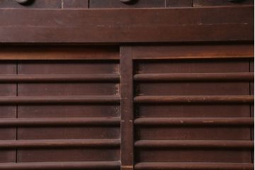 アンティーク家具　前面ケヤキ材・ヒノキ材　六尺京水屋箪笥キャビネット(収納棚)(R-036296)