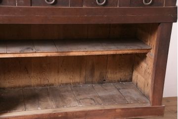 アンティーク家具　前面ケヤキ材・ヒノキ材　六尺京水屋箪笥キャビネット(収納棚)(R-036296)