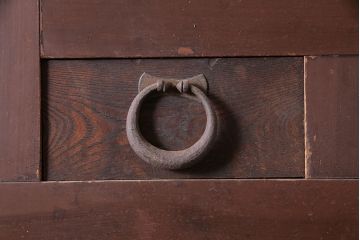 アンティーク家具　前面ケヤキ材・ヒノキ材　六尺京水屋箪笥キャビネット(収納棚)(R-036296)