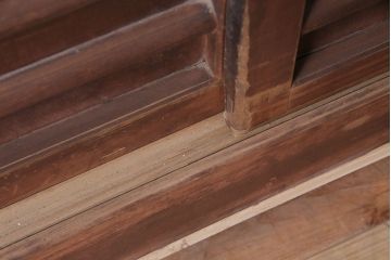 アンティーク家具　前面ケヤキ材・ヒノキ材　六尺京水屋箪笥キャビネット(収納棚)(R-036296)