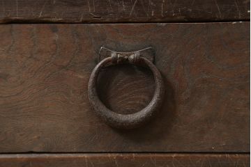 アンティーク家具　前面ケヤキ材・ヒノキ材　近江水屋箪笥キャビネット・重ね(戸棚、水屋箪笥、収納棚)(R-036297)