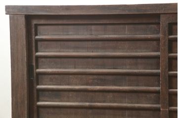 アンティーク家具　前面ケヤキ材・ヒノキ材　近江水屋箪笥キャビネット・重ね(戸棚、水屋箪笥、収納棚)(R-036297)