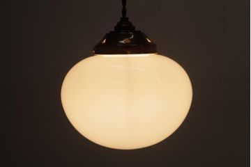 アンティーク照明　ふっくらとしたシェードが可愛らしいペンダントライト(天井照明)