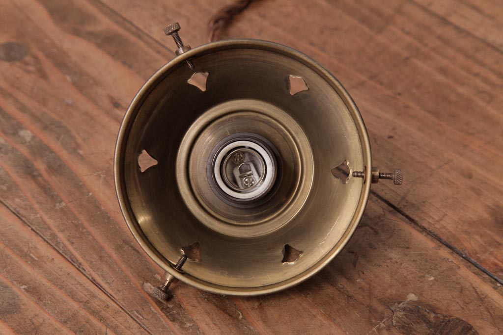 アンティーク照明　ふっくらとしたシェードが可愛らしいペンダントライト(天井照明)