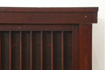 アンティーク家具　明治期　桟の引き戸が魅力の六尺収納箪笥・上段(キャビネット、水屋箪笥)(R-036311)