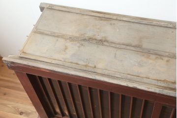 アンティーク家具　明治期　桟の引き戸が魅力の六尺収納箪笥・上段(キャビネット、水屋箪笥)(R-036311)