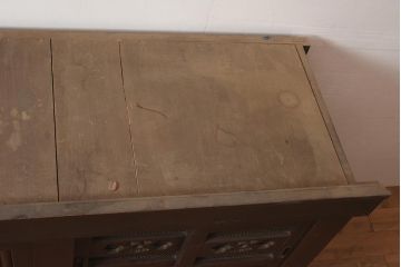 アンティーク家具　明治期　丸桟　銅金具　上手物の近江水屋箪笥キャビネット(収納棚、サイドボード、テレビ台)(R-036313)