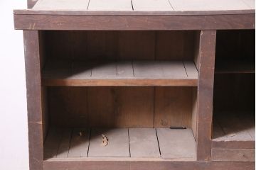 アンティーク家具　明治期　前面ケヤキ材・ヒノキ材　四尺水屋箪笥サイドボード(テレビ台、収納棚、キャビネット)(R-036319)