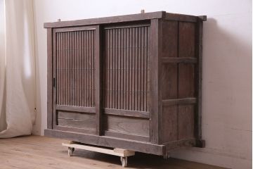 アンティーク家具　明治期　前面ケヤキ材・ヒノキ材　四尺　水屋箪笥サイドボード(テレビ台、収納棚、ローボード(R-036320)