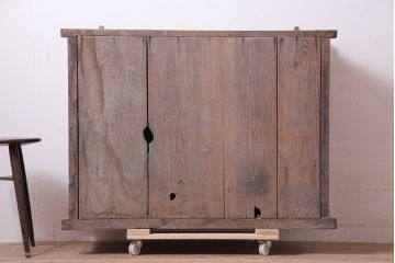 アンティーク家具　明治期　前面ケヤキ材・ヒノキ材　四尺　水屋箪笥サイドボード(テレビ台、収納棚、ローボード(R-036320)