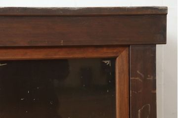 アンティーク家具　明治大正期　太い框が立派な水屋箪笥キャビネット・上段(ガラスケース、収納棚)(R-036323)