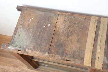 アンティーク家具　明治大正期　太い框が立派な水屋箪笥サイドボード・下段(ガラスケース、キャビネット、収納棚)(R-036324)