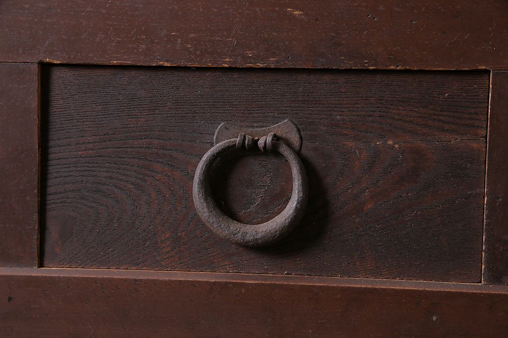 アンティーク家具　前面ケヤキ材・ヒノキ材　六尺京水屋箪笥サイドボード(カウンター、テレビ台)(R-036329)