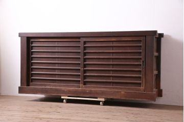 アンティーク家具　前面ケヤキ材・ヒノキ材　六尺京水屋箪笥サイドボード(カウンター、テレビ台)(R-036330)