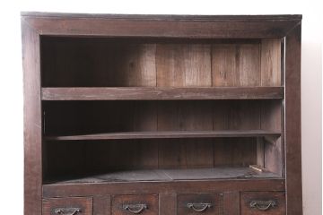 アンティーク家具　前面ケヤキ材・ヒノキ材　近江水屋　四尺水屋箪笥サイドボード(テレビ台、収納棚)(R-036338)