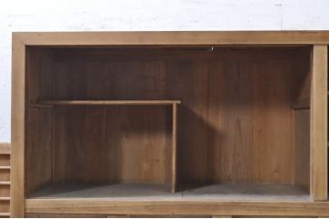 アンティーク家具　ヒノキ材　凝ったつくりの五尺水屋箪笥サイドボード(収納棚、戸棚、食器棚)(R-036344)