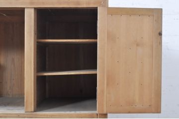 アンティーク家具　ヒノキ材　凝ったつくりの五尺水屋箪笥サイドボード(収納棚、戸棚、食器棚)(R-036344)