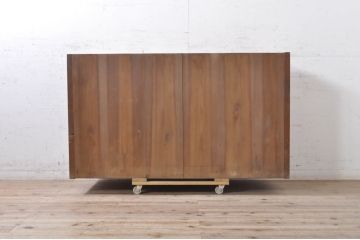 アンティーク家具　ヒノキ材　凝ったつくりの五尺水屋箪笥サイドボード(収納棚、戸棚、食器棚)(R-036344)